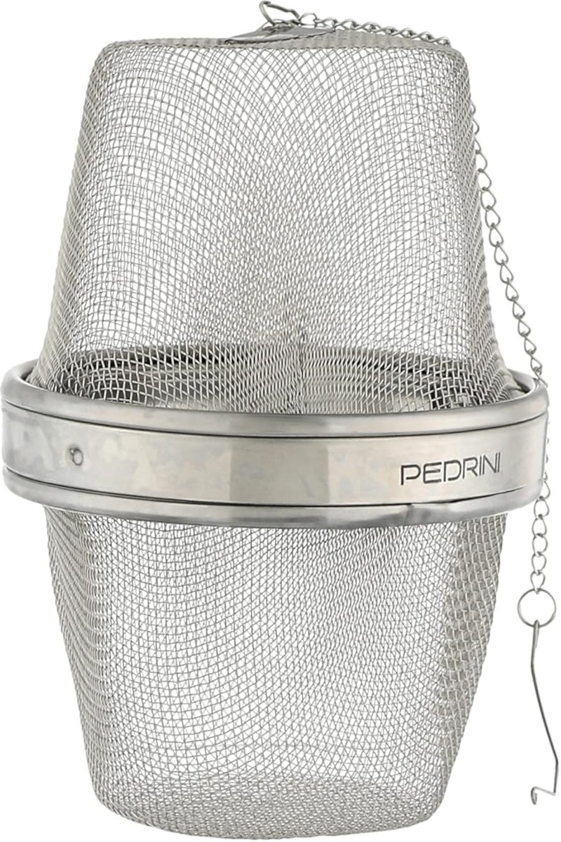 مصفاة طعام بيدريني، مصنوعة من الفولاذ المقاوم للصدأ، فضية اللون، 10 سم